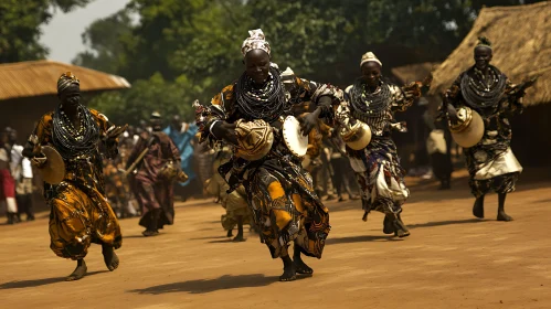 Ritual Dance Performance in African Village