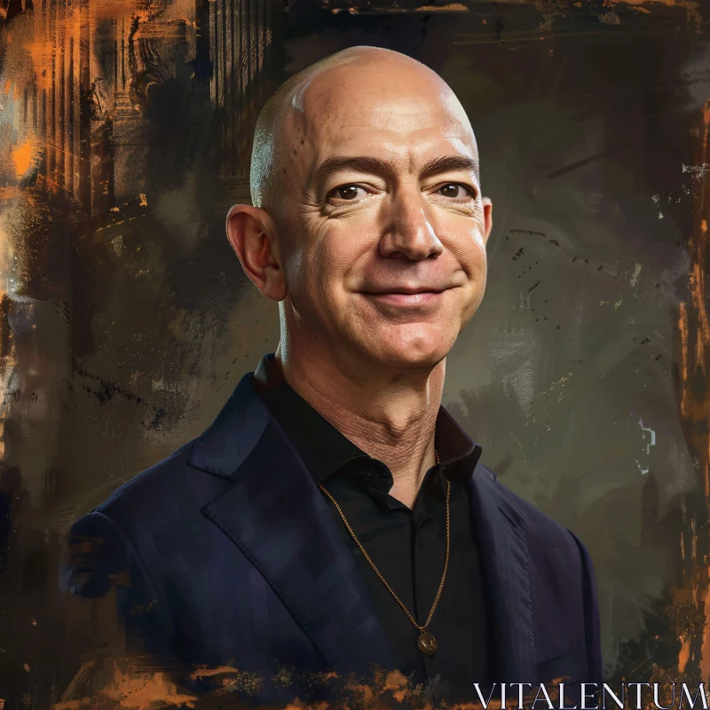 AI ART Intimate Portrait of Jeff Bezos with Abstract Background