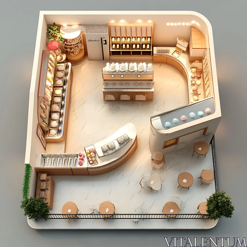 Stylish Bakery Layout AI Image