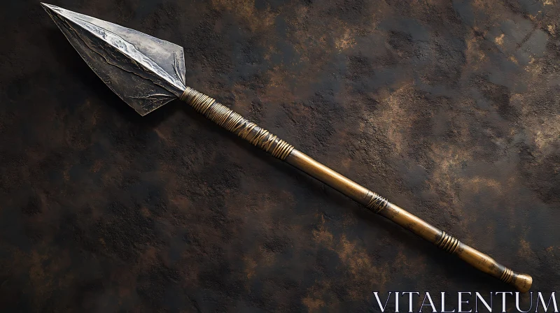 AI ART Vintage Spear on Dark Background