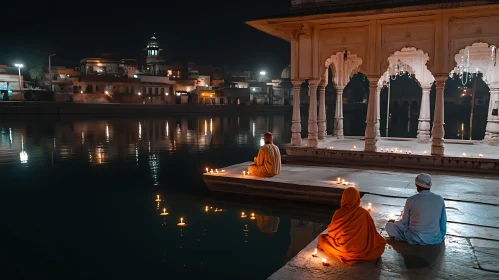 Serenity by the Lake at Night