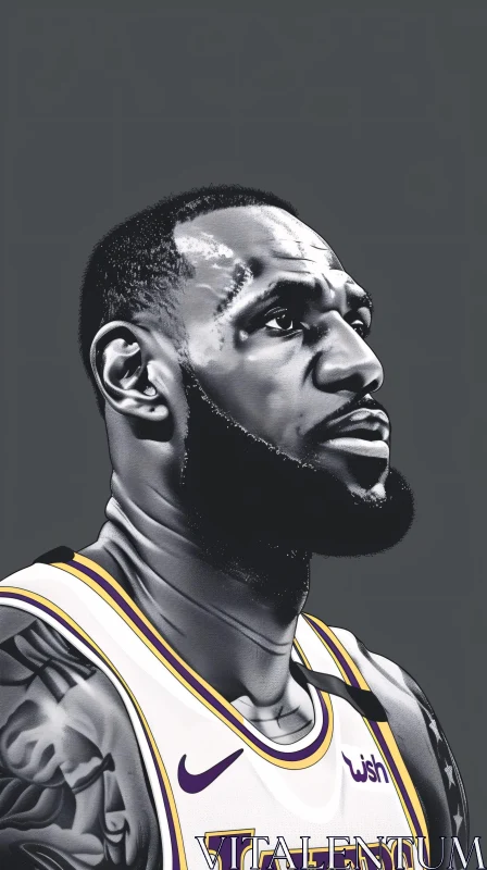 LeBron James in Los Angeles Lakers Jersey AI Image