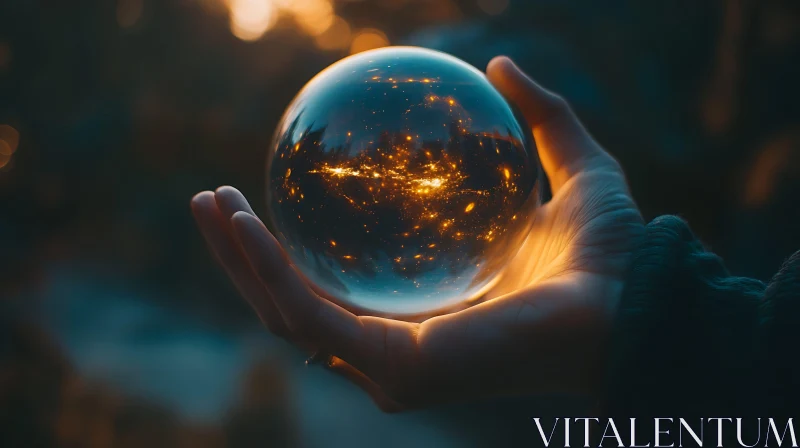 Glowing Orb in Hand AI Image