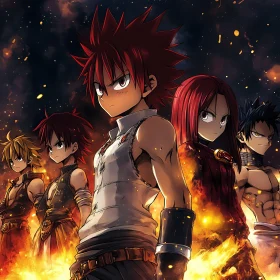 Anime Characters in Fire