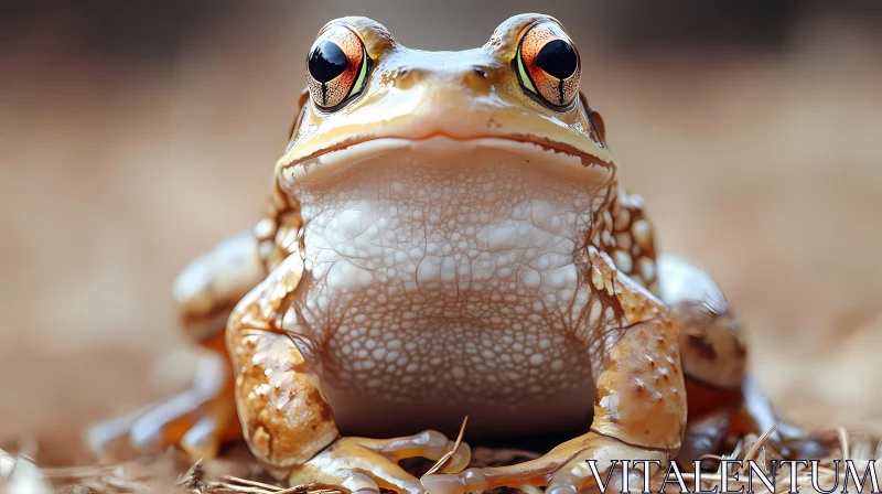 Macro Shot of a Frog's Striking Eyes AI Image