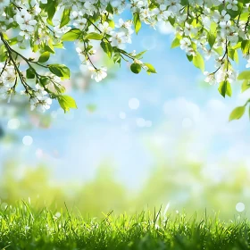 Springtime Blossom and Foliage Scene