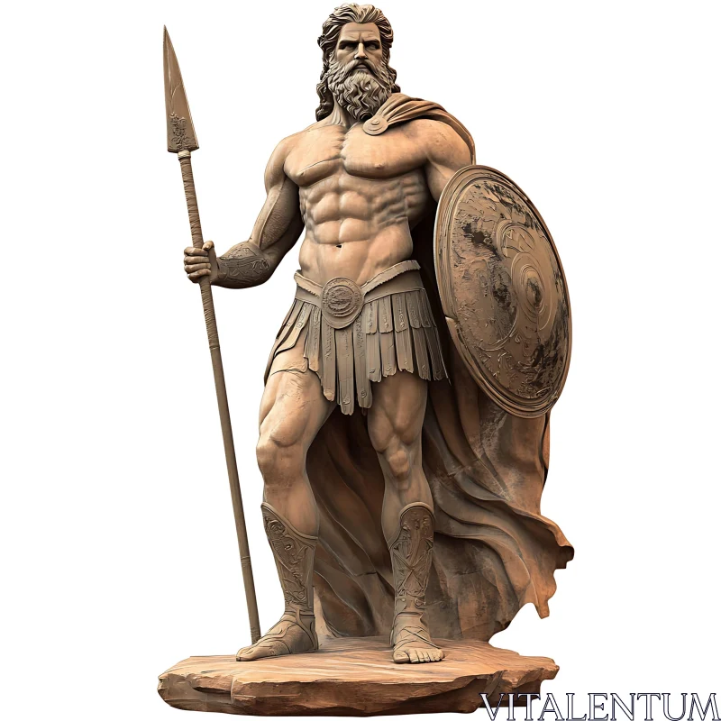 Heroic Sculpture of a Mythological Warrior AI Image