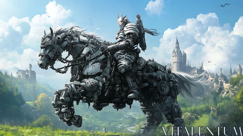 AI ART Robotic Knight in a Fantasy World