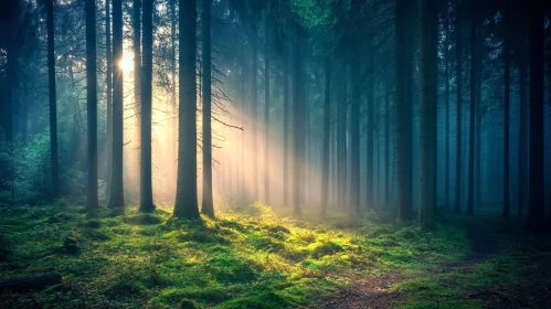 Sunlit Forest Scene