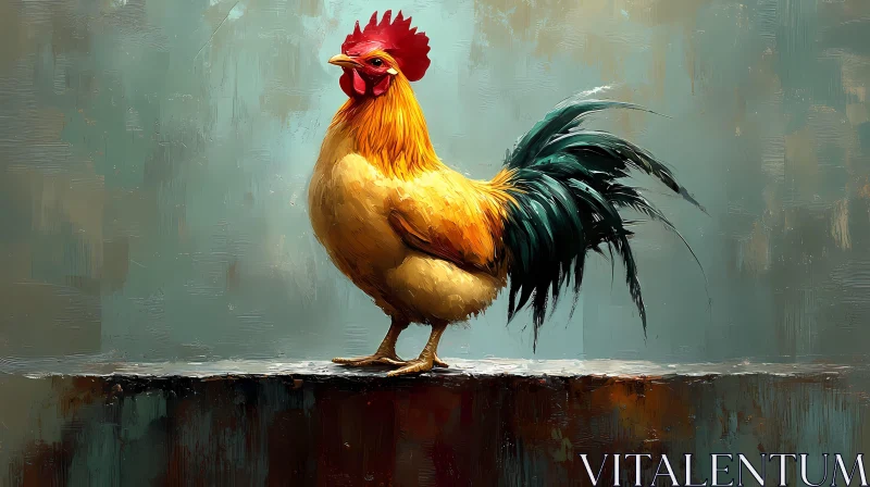 Vivid Rooster Illustration AI Image