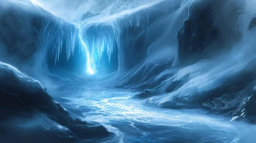 Mystical Glowing Ice Cave