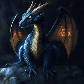 Fantasy Dragon with Glowing Eyes