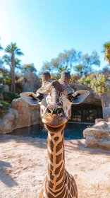 Friendly Giraffe in Sunlit Safari