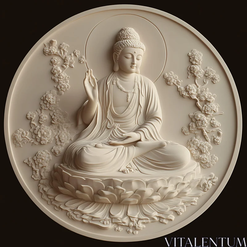 Serene Buddha in Lotus Position Artwork AI Image