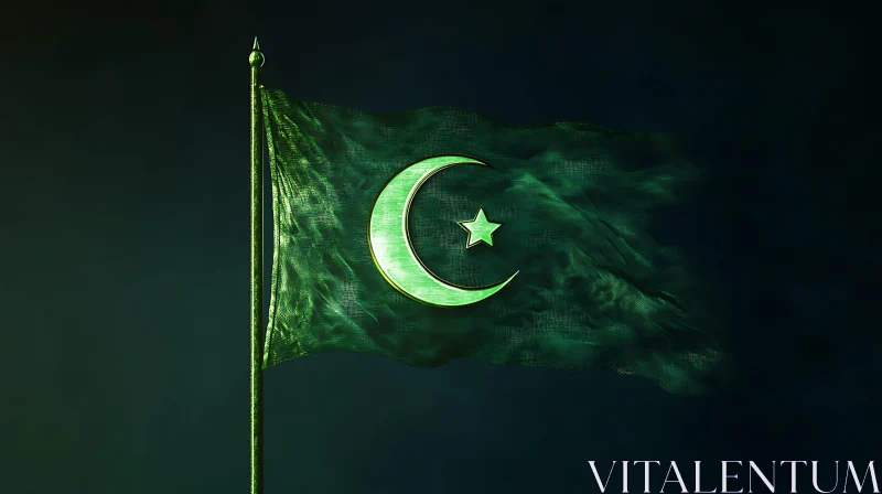 AI ART Emerald Crescent Flag Art