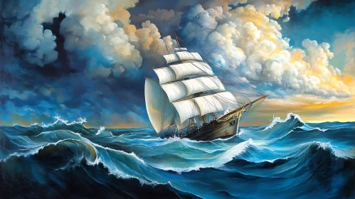 Ship in Stormy Seas