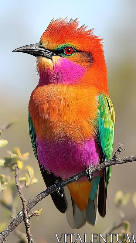 Colorful Bird in a Natural Setting AI Image