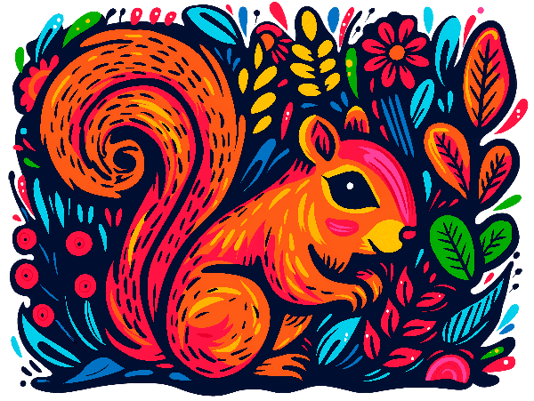 POD Design Vibrant Squirrel Design