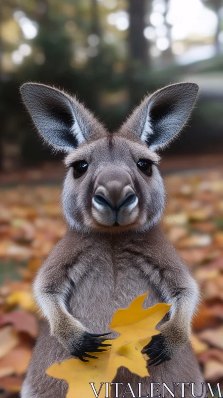 AI ART Kangaroo and Autumn Foliage