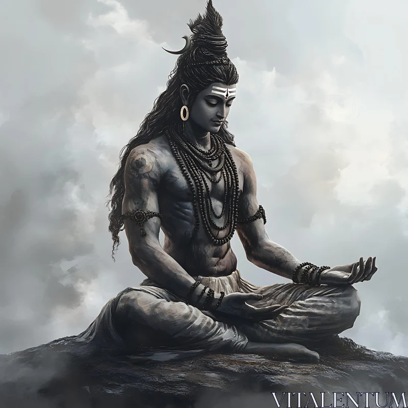 Meditative Shiva - Divine Stillness AI Image