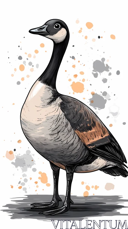 AI ART Wildlife Art: Goose