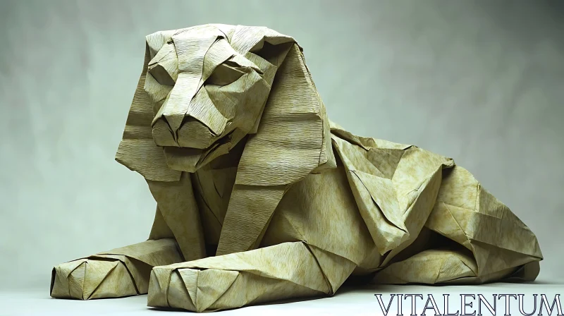 AI ART Paper Folded Lion