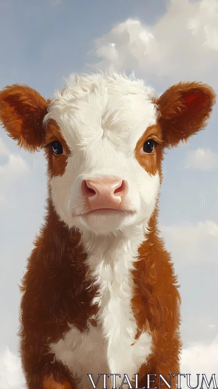 Young Calf Close-Up AI Image