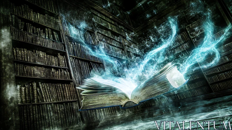 AI ART Mystical Energy Emanating From Book