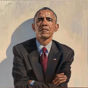 Barack Obama Illustrated Portrait in Suit