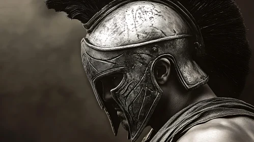 Grayscale Image of a Warrior