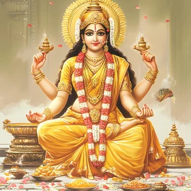 Serene Goddess in Meditation Art