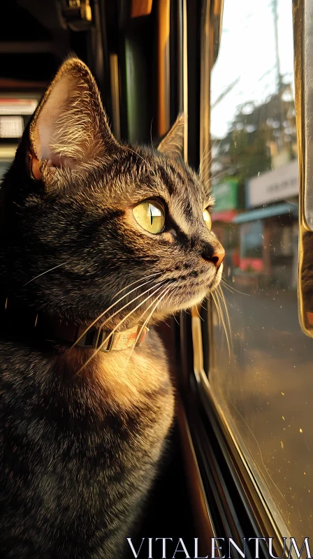 Tabby Cat by the Window AI Image