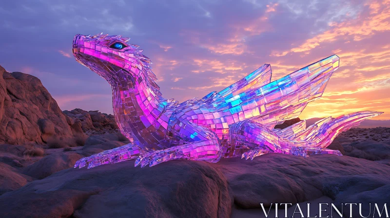 AI ART Sunset Dragon Fantasy