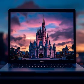 Magical Castle on Laptop Display