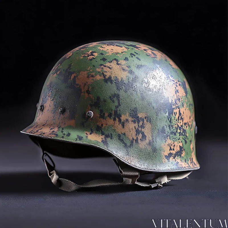 AI ART Camouflage Helmet Close-up