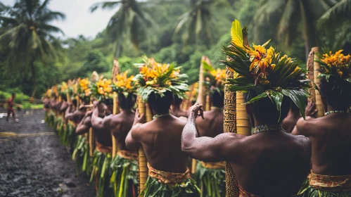 Tropical Tradition with Floral Headdresses