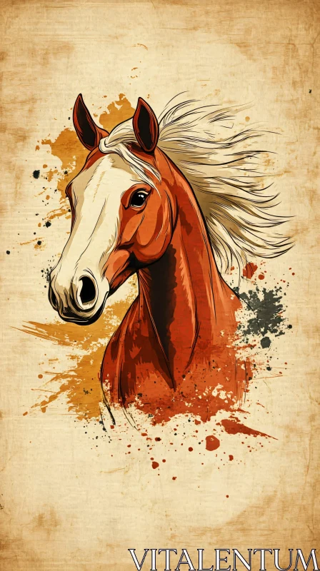 AI ART Watercolor Horse Art