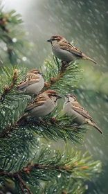 Birds on Rainy Day