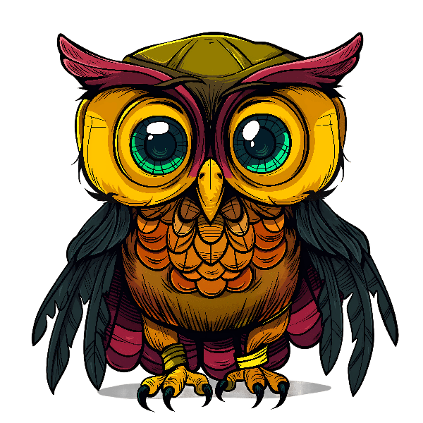 Whimsical Owl Graphic for Apparel POD Design