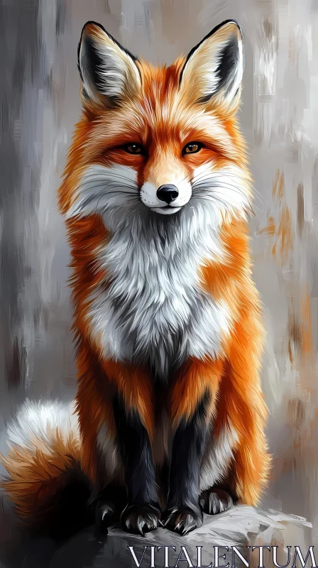 Elegant Fox Illustration AI Image