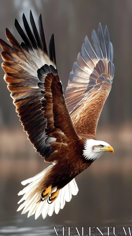 AI ART Soaring Bald Eagle