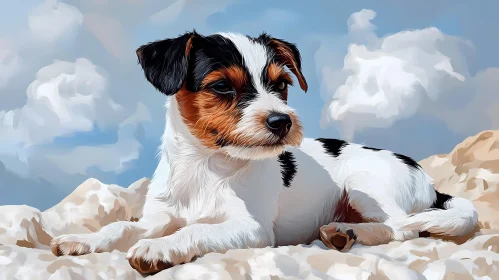 Small Dog Against a Sky Background