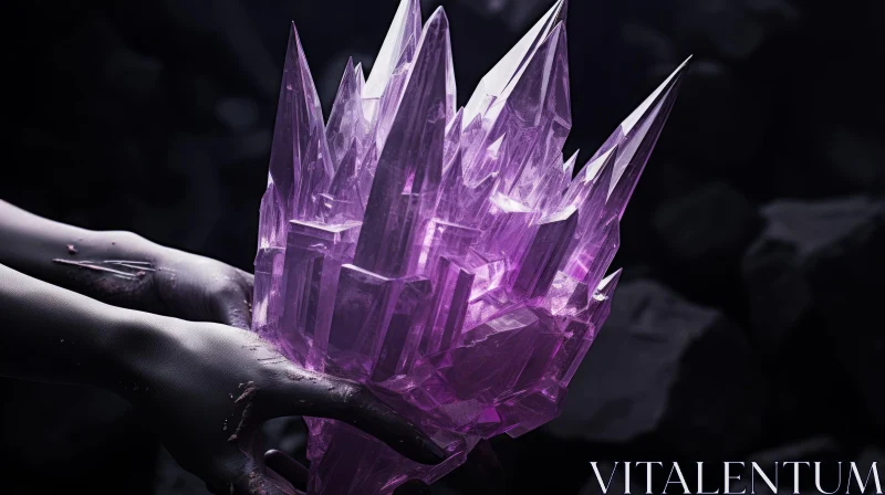 Fantastical Purple Crystal Art in Realistic Hyper-Detail AI Image