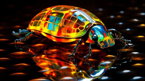 Luminous Glass Art: Colorful Insect Display