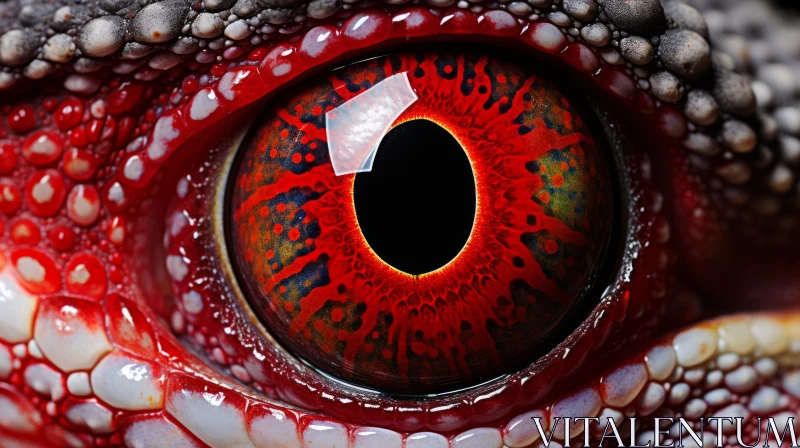 Red Lizard Eye Close-up: A Surreal Sci-Fi Masterpiece AI Image