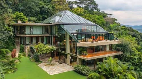 Luxury Jungle Home with Glass Facades