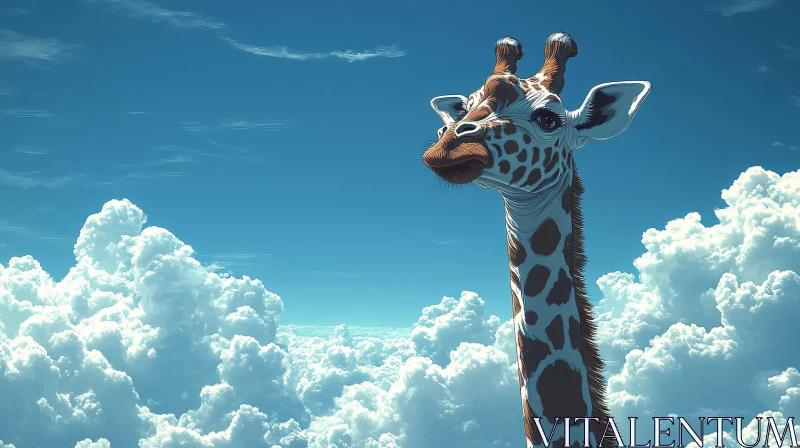 Dreamlike Giraffe in the Sky AI Image