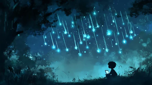 Child Gazing at Starfall