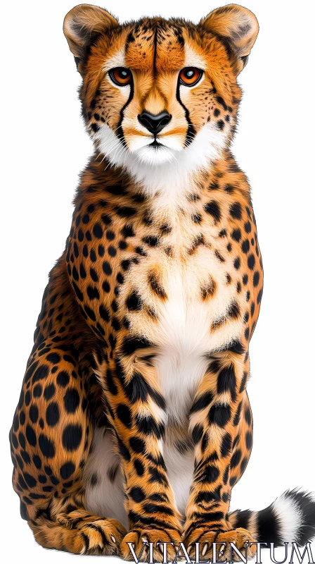 Elegant Cheetah Portrait AI Image