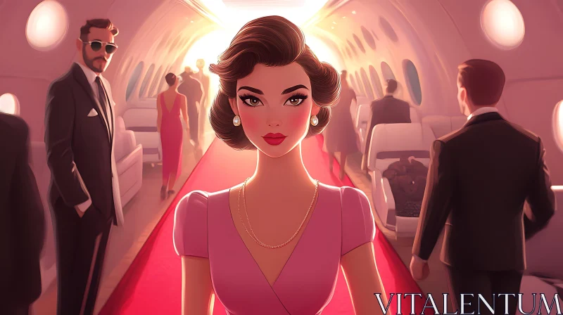 High-Society Glamour on Luxury Airplane AI Image